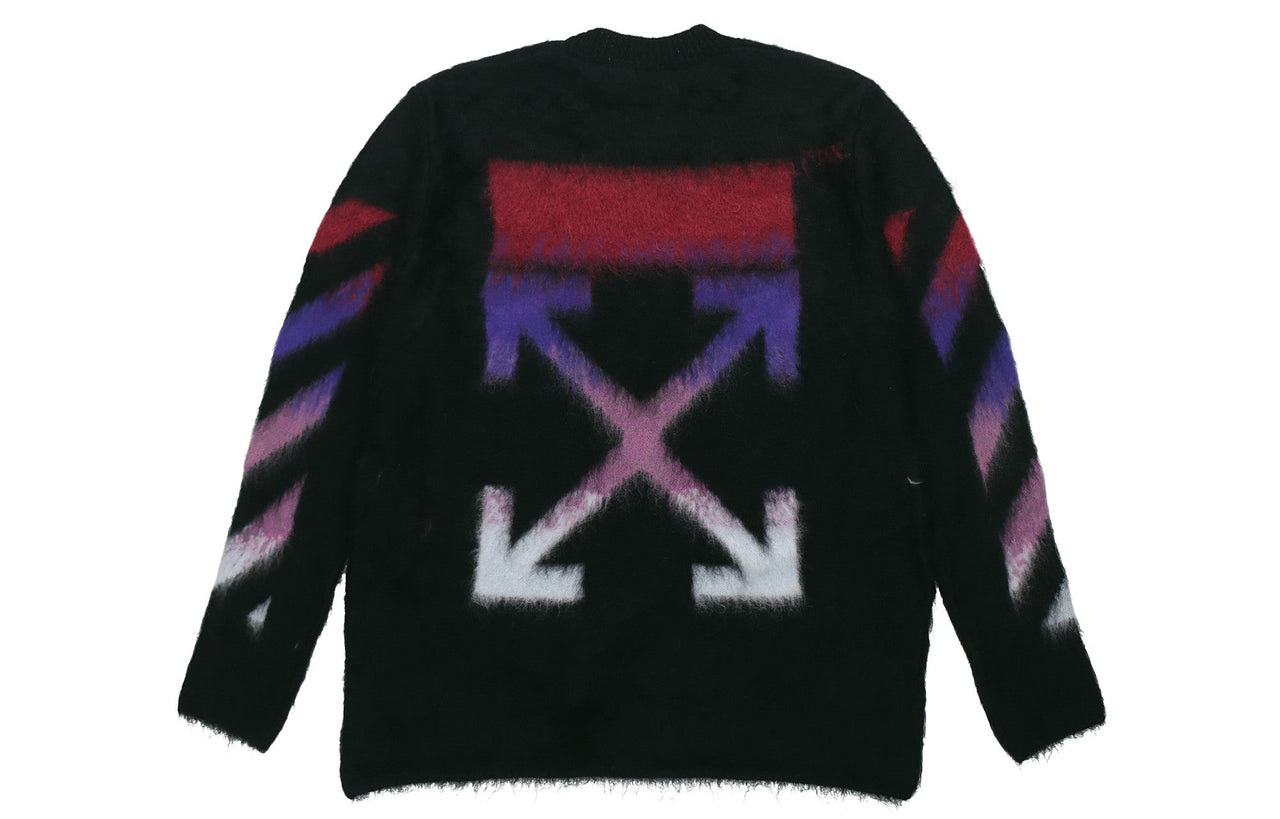 Off-White Gradient Mohair Sweater Men Black OMHA036F176500041024