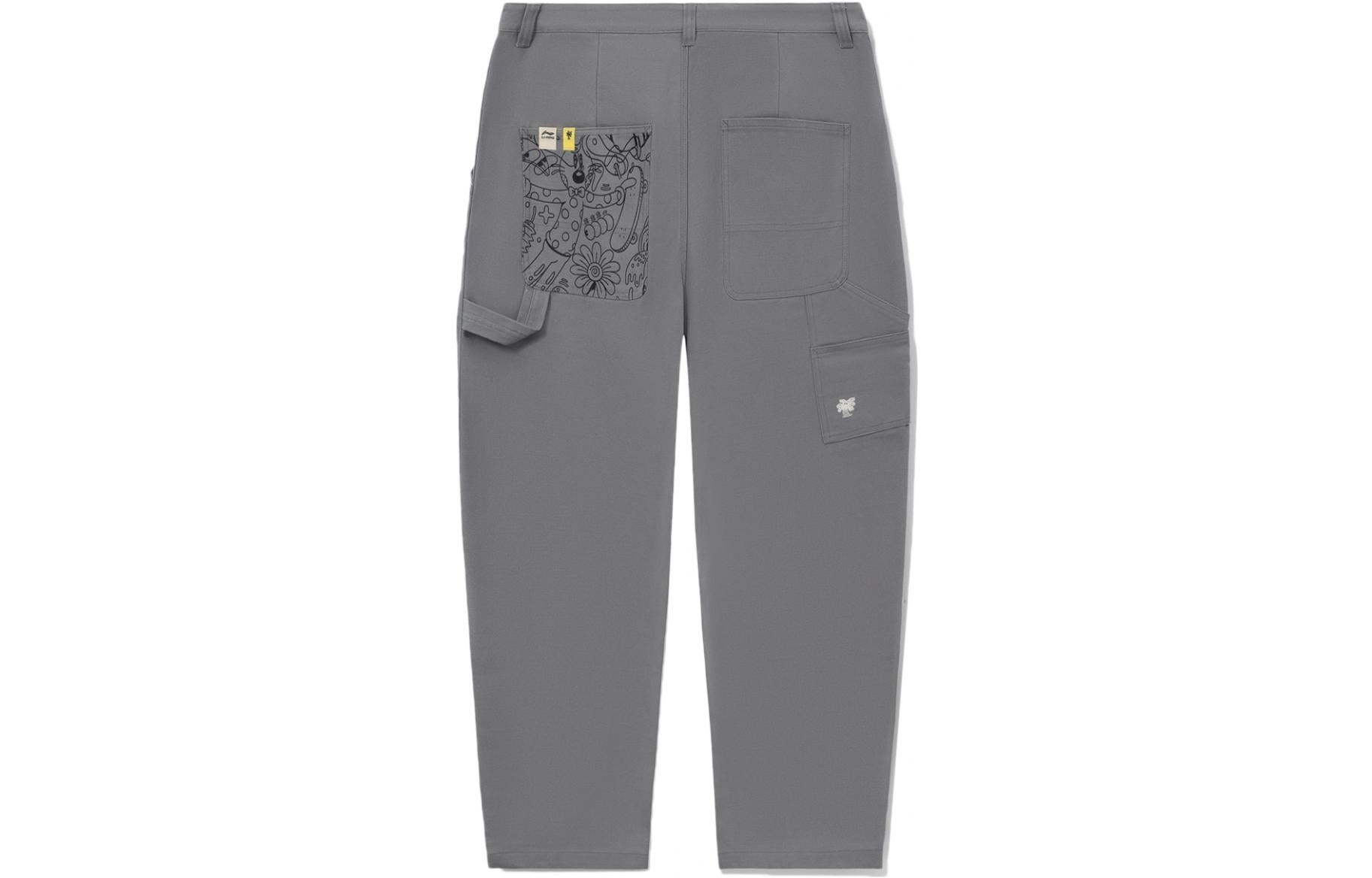 Li-Ning Graphic Straight Pants 'Grey' AKXR611-3