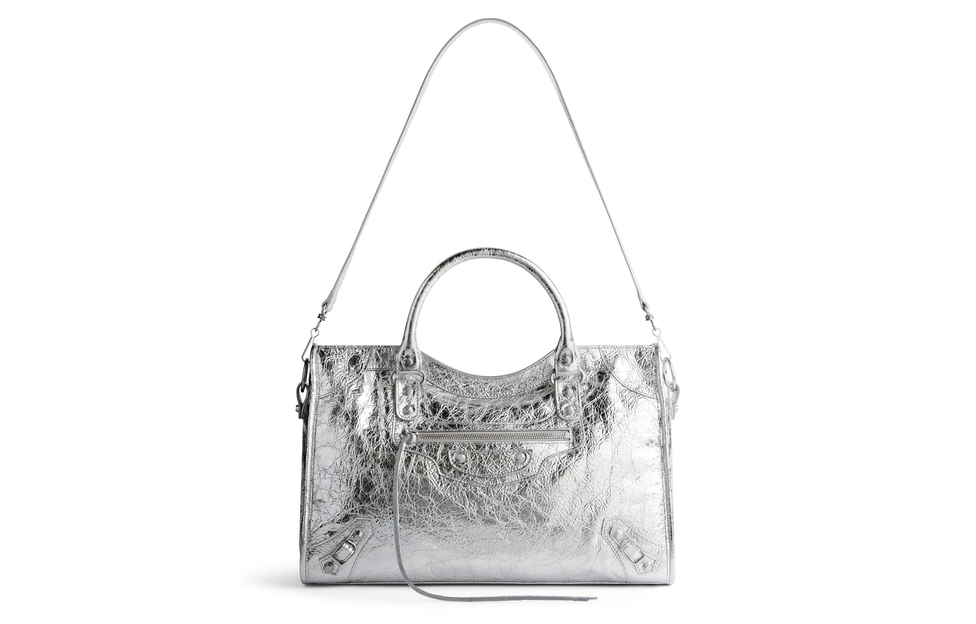 (WMNS) Balenciaga Le City Medium Bag Metallized 'Silver' 7977862AA9R8122