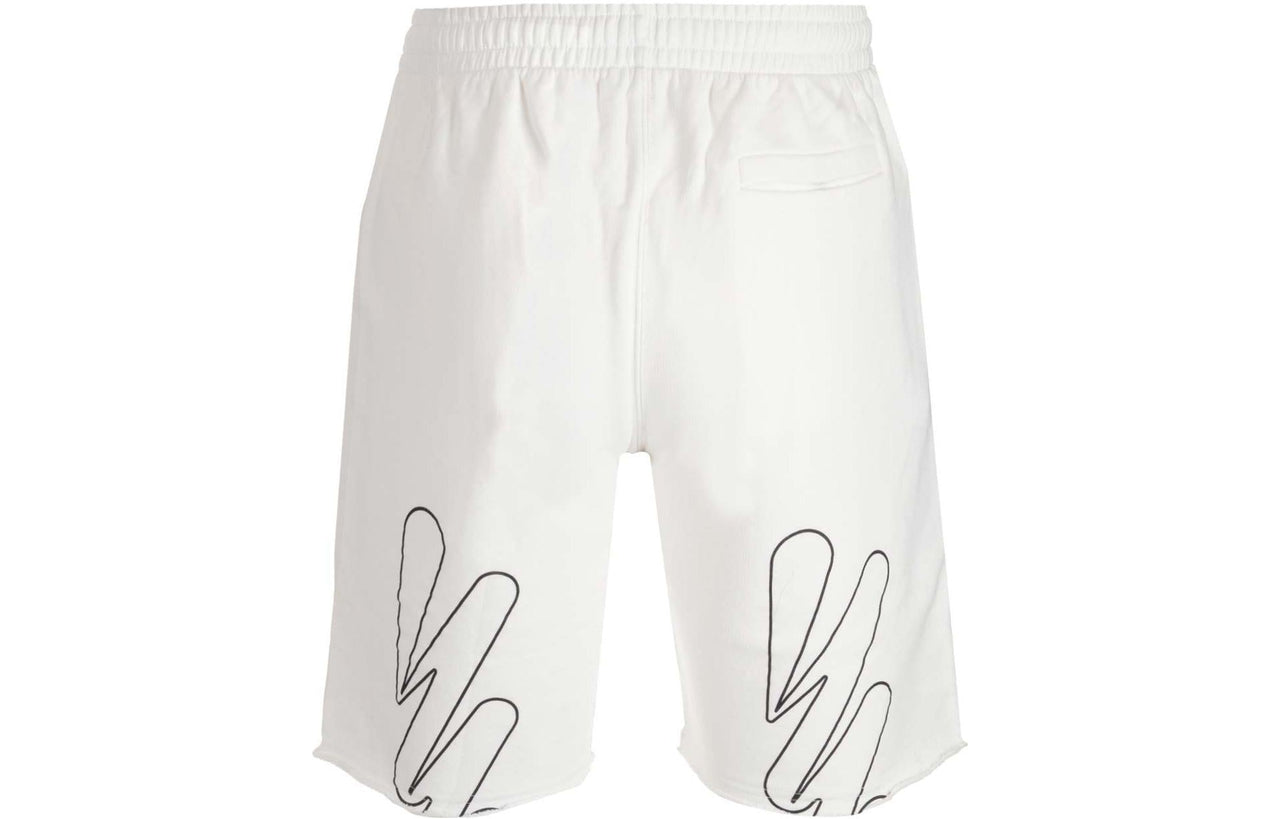 Off-White FW22 Solid Color Logo Printing Large Shorts Version White OMCI006F22FLE0060110