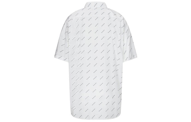 Balenciaga All Over Logo Shirt 'White Black' 534332TBL969040