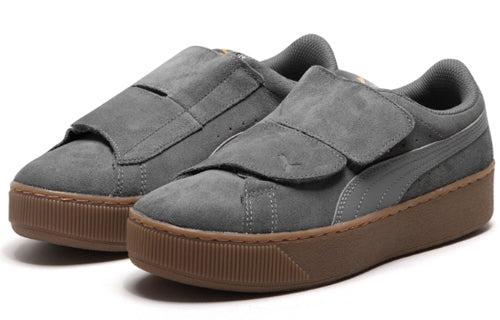 (WMNS) PUMA Vikky Platform V Retro Low Tops Casual Skateboarding Shoes Unisex Gray 365242-03