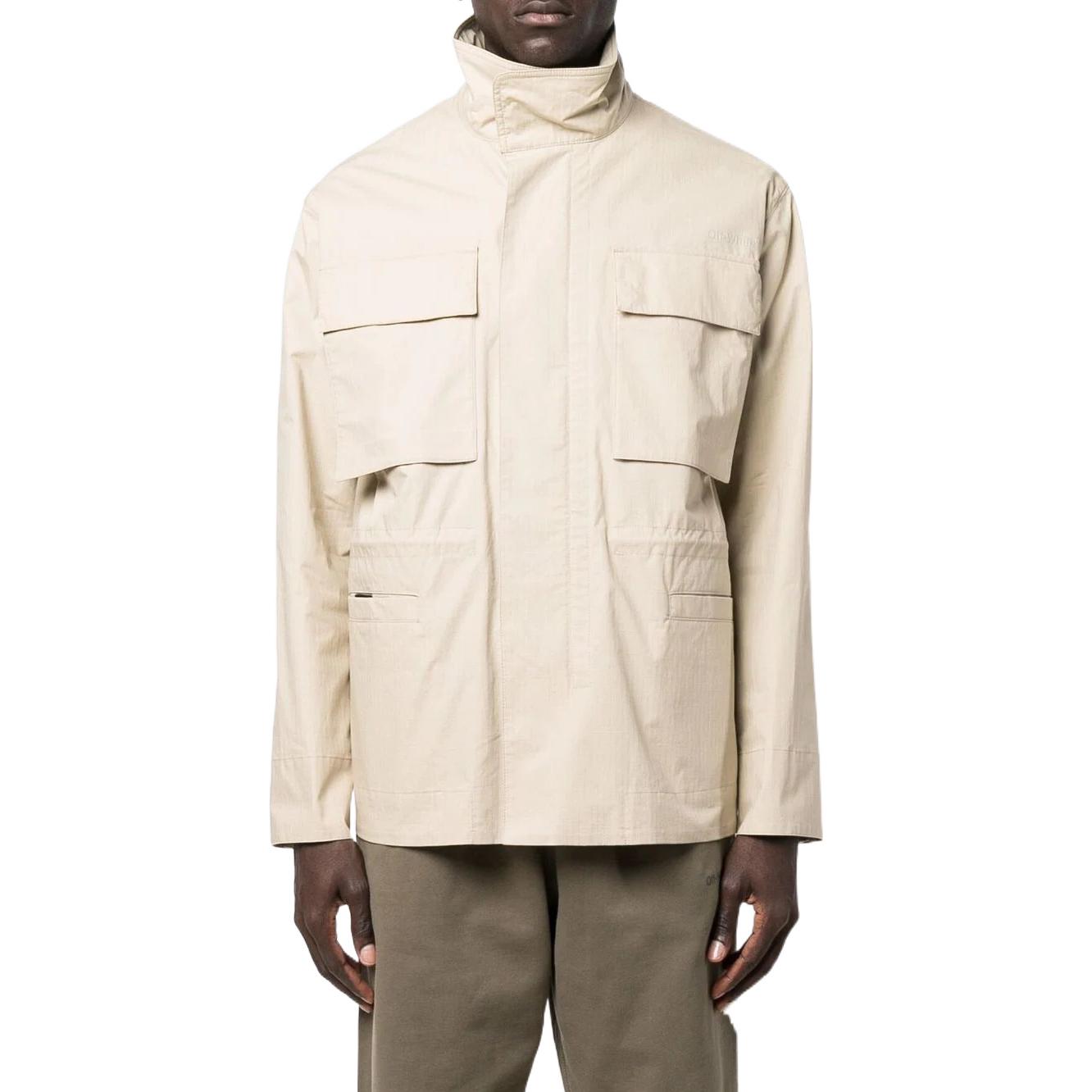 Off-White SS22 Arrow Pattern Jacket Brown OMEL021S22FAB0011717