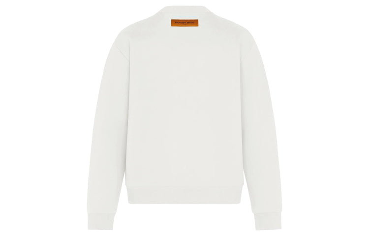 LOUIS VUITTON LV Monogram Floral Embroidered Sweatshirt For Men White 1A88WB