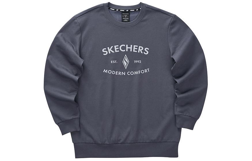 Skechers Diamond Series Letter Printed Casual Sweatshirt 'Grey White' L323U174-026R