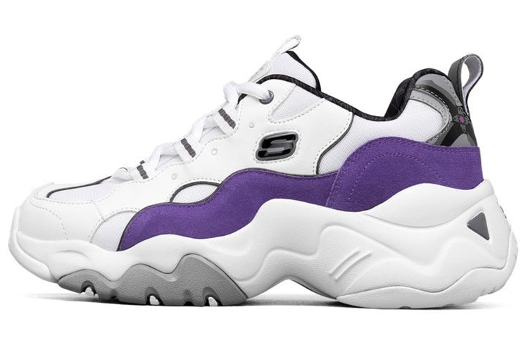 (WMNS) One Punch Man x Skechers D'lites 3.0 Low Top Running Shoes White/Purple 66666342-WPR
