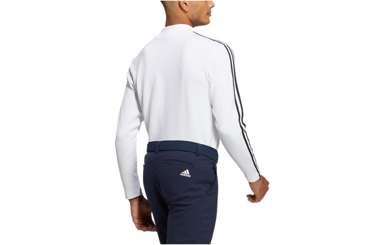 Men's adidas Side Classic Round Neck Sports Long Sleeves White T-Shirt HG8263