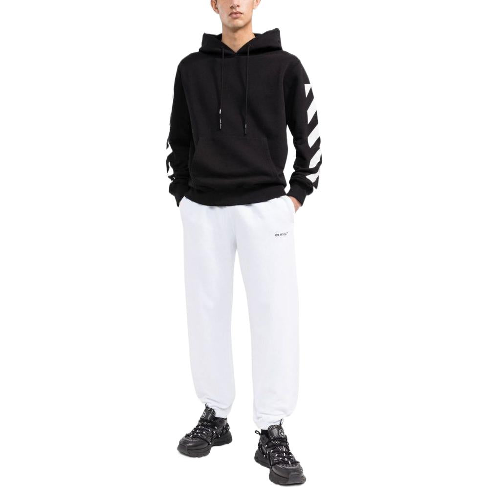 Men's Off-White SS22 Solid Color Logo Printing Stripe Sports Pants/Trousers/Joggers Version White OMCH029C99FLE00201100110