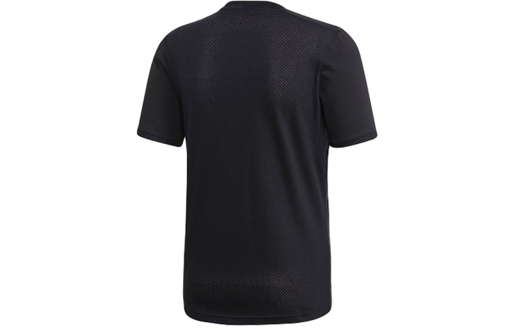 adidas Training Sports Solid Color Short Sleeve Black EB7566