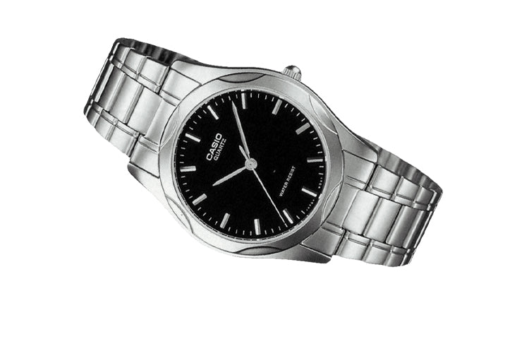 CASIO Stainless Steel Strap Quartz Waterproof Black Dial Black Analog LTP-1275D-1A