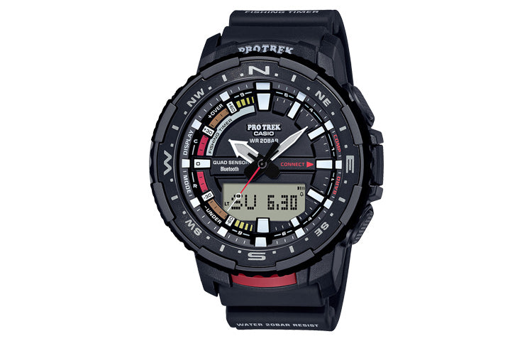 CASIO Sports Mens Black Analog/Digital Combo PRT-B70-1PR