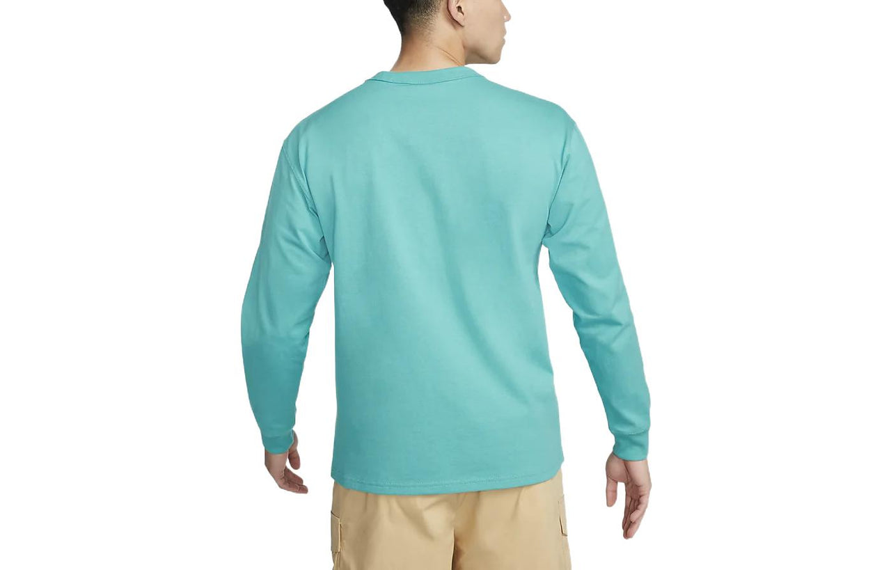 Men's Nike Alphabet Logo Printing Round Neck Pullover Long Sleeves Blue T-Shirt DV0529-392