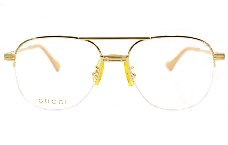 Gucci Metallic Series Optical Glasses Frame aviator Gold Color GG0745O-002