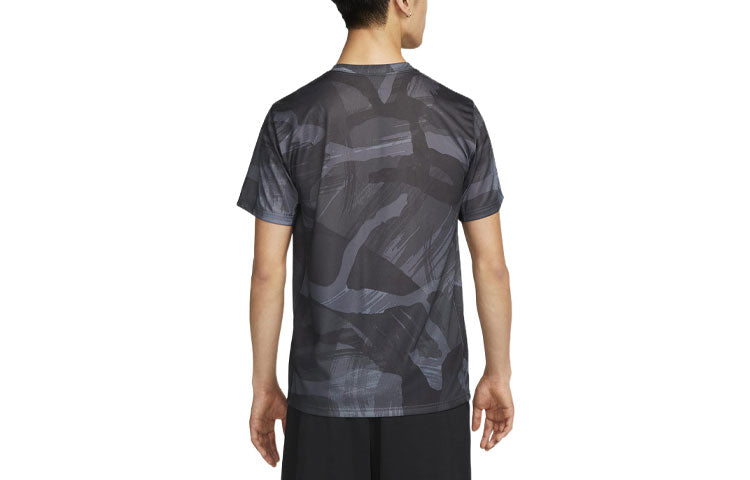 Men's Nike Logo Pattern Printing Casual Short Sleeve Asia Edition Black T-Shirt DR7568-010