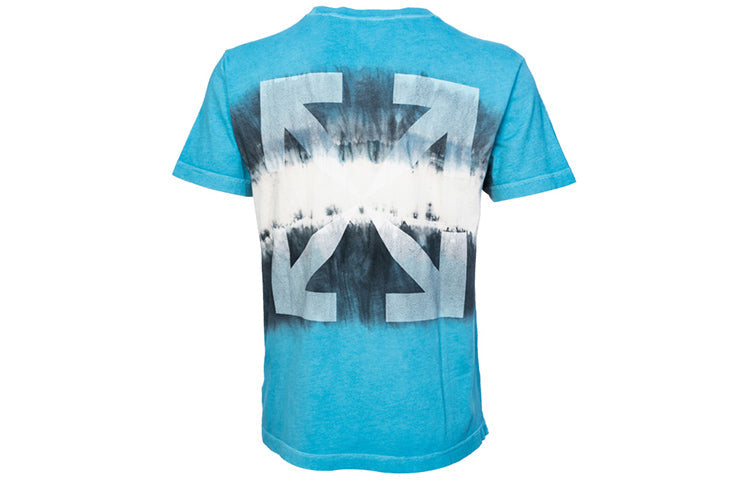 Off-White Printing Cotton Short Sleeve Ordinary Version Sky Blue OMAA036S201850253001