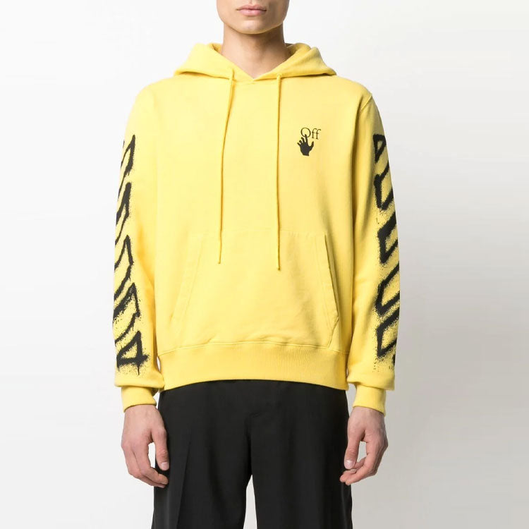 Off-White SS21 Spray marker Logo Printing Loose Fit Yellow OMBB034S21FLE0041910