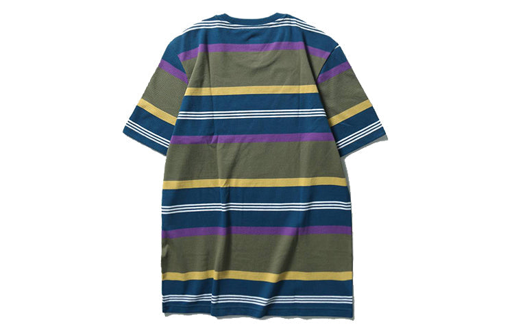 adidas originals 3MC Grover Multi-Color Stripe Round Neck Short Sleeve Khaki Brown DU3925