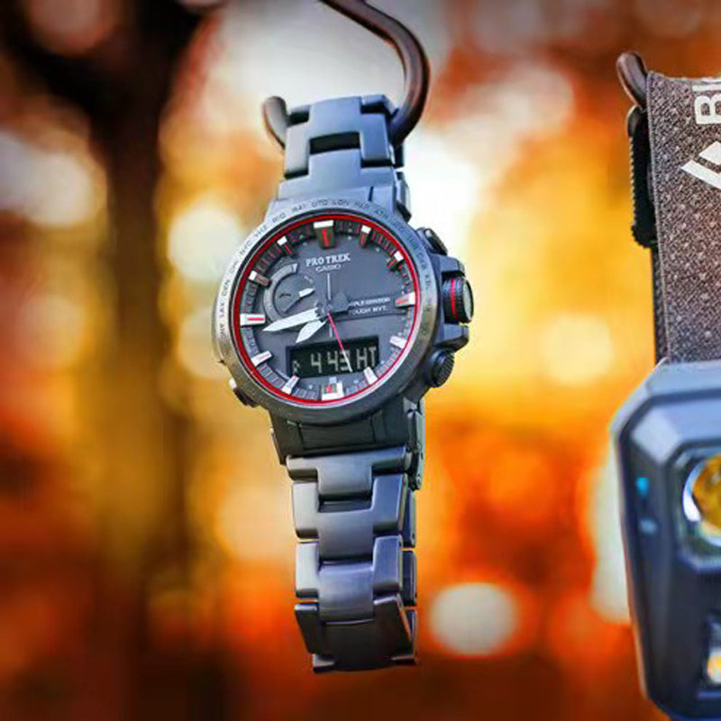 CASIO Solar Powered Sports Mens BlackRed Analog/Digital Combo PRW-60YT-1PR