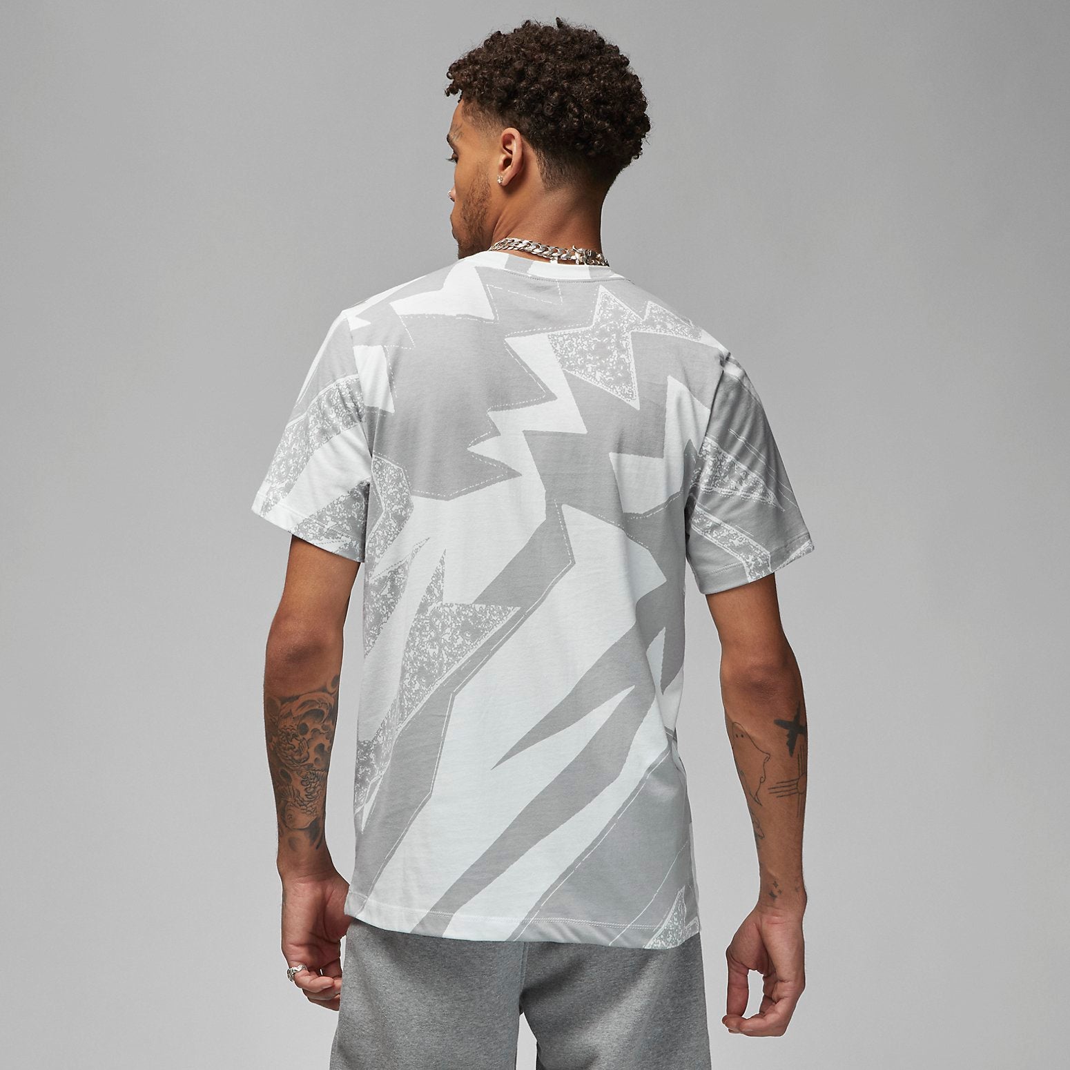 Air Jordan Essential All Over Print T-Shirt 'Grey White' DQ7368-100