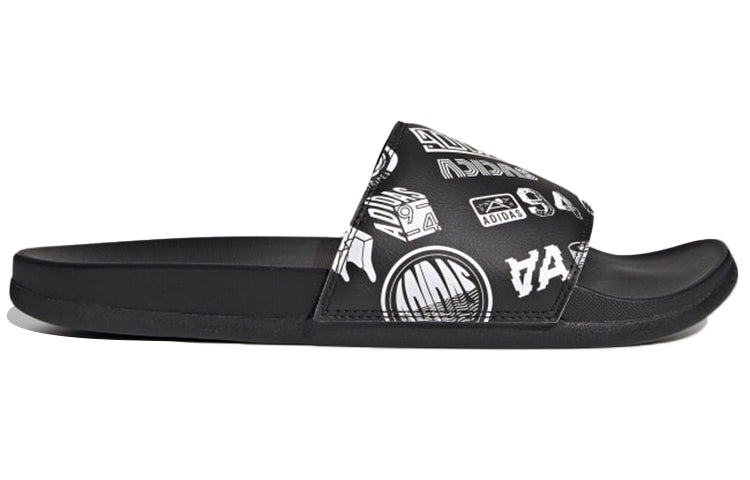 adidas Adilette Comfort Slide 'All Over Logos - Black' FZ1750