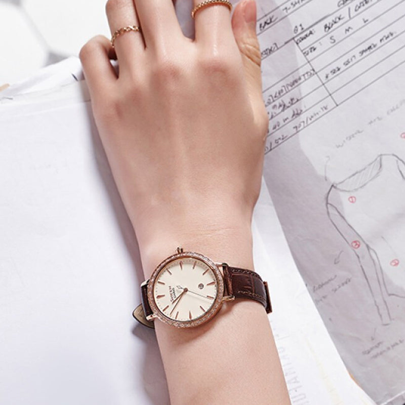 CASIO Waterproof SHEEN Quartz Sapphire Crystal Brown Analog SHE-4535PGL-9AU