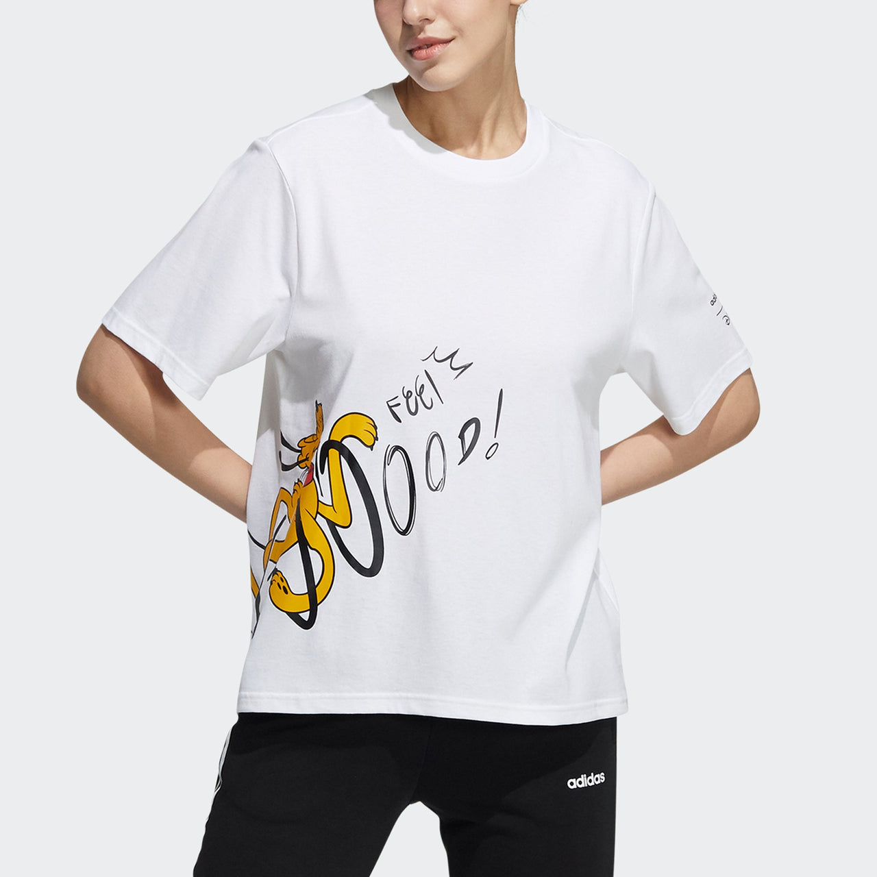 (WMNS) adidas neo Mf Tee 2 Printing Round-neck White HF0468