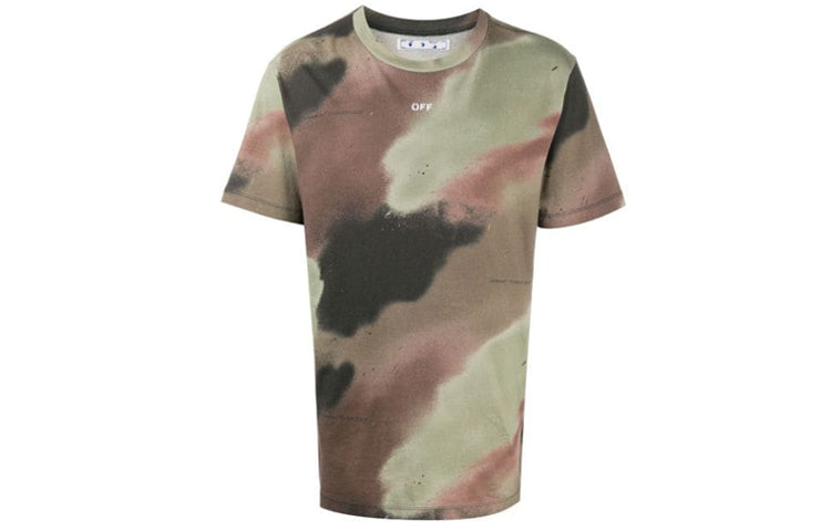 Off-White Camouflage Print Stencil Short Sleeve OMAA027E20JER0076001