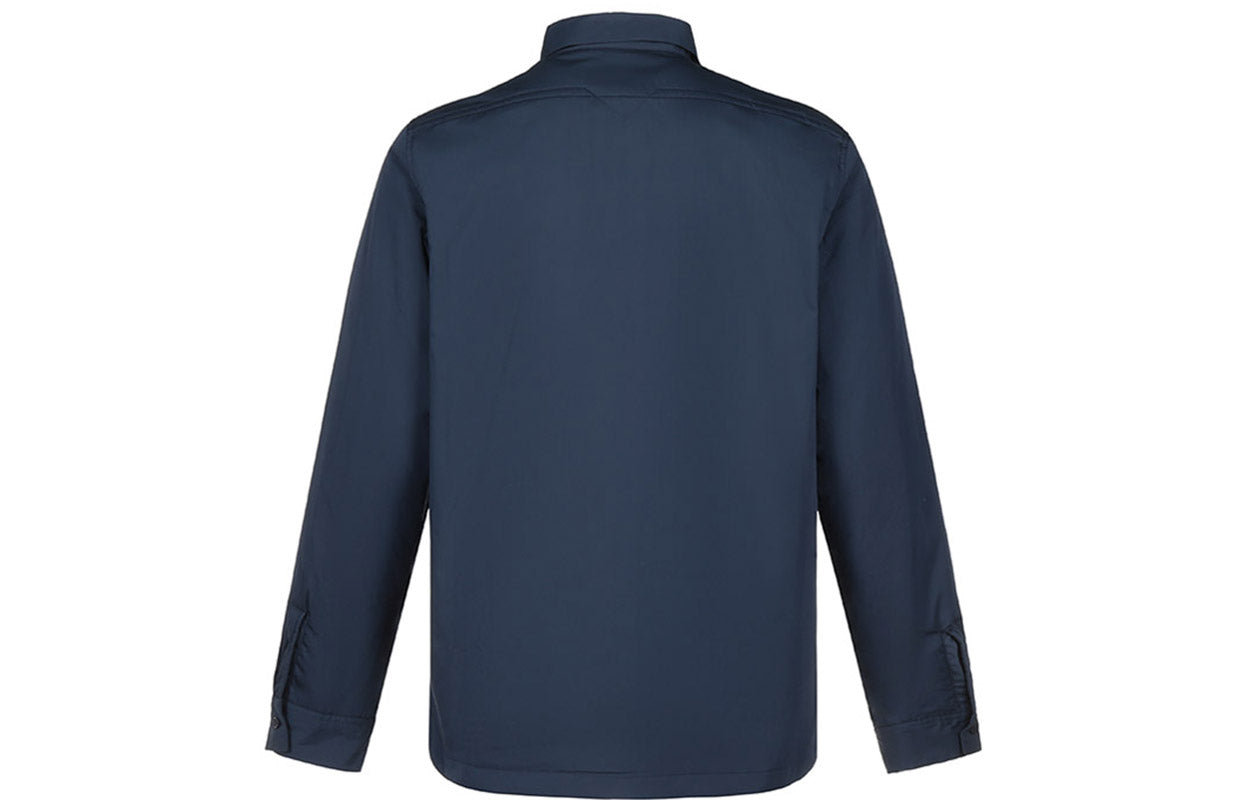 Men's KENZO FW20 Small Tiger Head Thin Quilted Shirt Jacket Navy Blue FA65CH4601NE-76