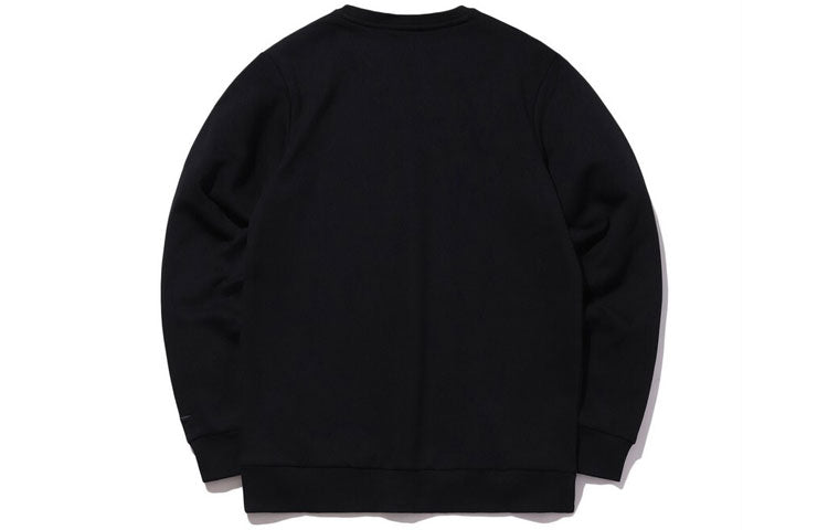 Li-Ning Sports Fashion Series Alphabet Printing Fleece Lined Round Neck Pullover Black AWDPC99-3