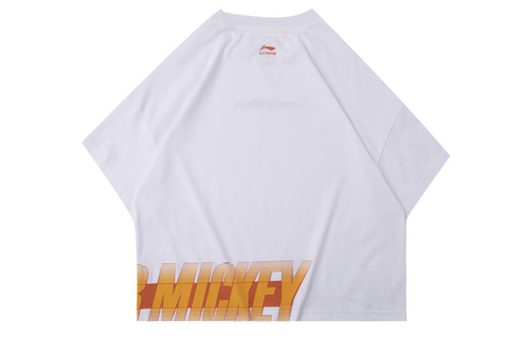 (WMNS) Li-Ning x Disney Crossover Alphabet Printing Tee 'White Orange' AHSQ142-1