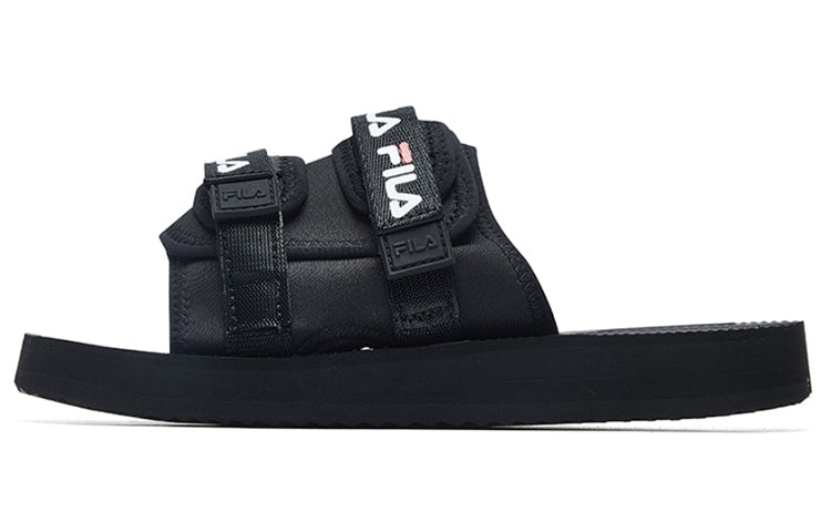 (WMNS) FILA Thick Sole Velcro Black Slippers F62W024502FBK
