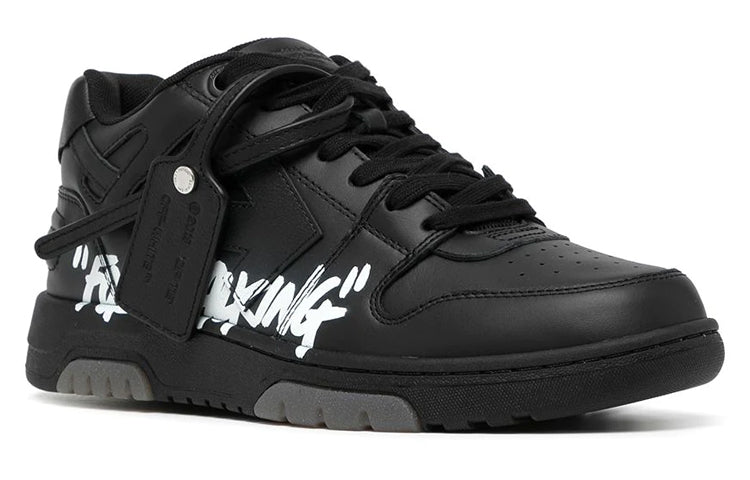 Off-White Out Of Office For Walking Low-Tops 'Black White' OMIA189C99LEA0021001