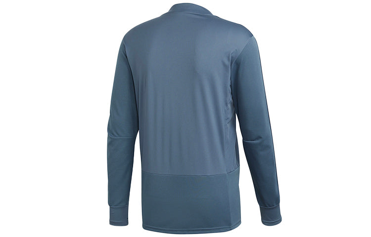 adidas FCB EU TR Top Bayern Munich Football Club Sports Training Pullover Gray Blue CW7319