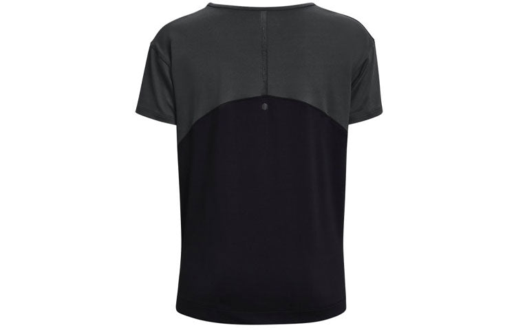 (WMNS) Under Armour Rush Energy Casual Training Sports Short Sleeve Black 1365735-001