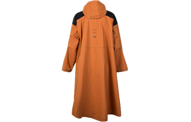 (WMNS) adidas Sports hooded Windproof Long Jacket Khaki Brown ED1409