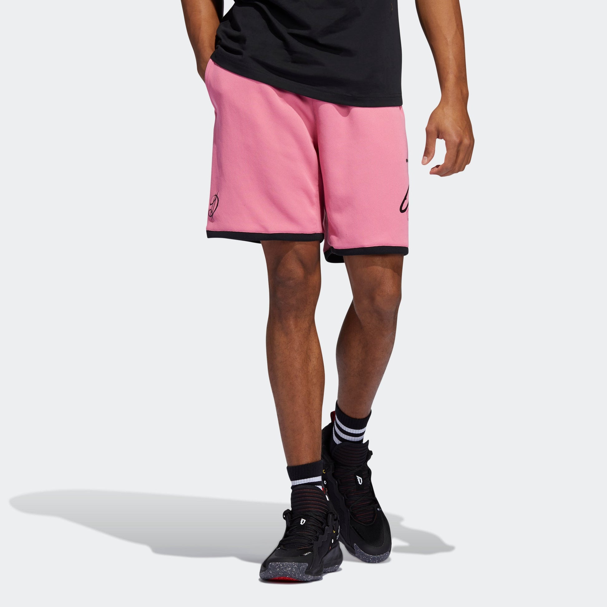 Men's adidas Dolla Ep Short Damian Basketball Training Sports Shorts Pink GU0179