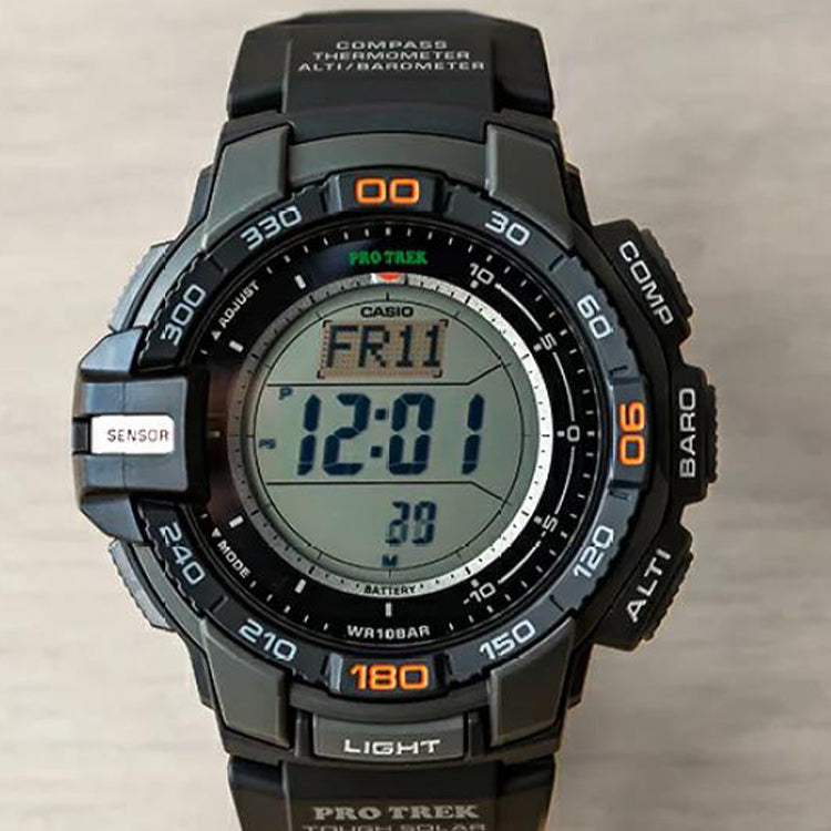 CASIO Sports Solar Powered Mens Black Digital PRG-270-1