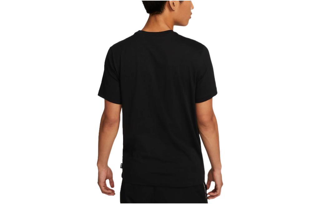 Men's Nike Small Cube Alphabet Round Neck Short Sleeve Black T-Shirt DR7732-010