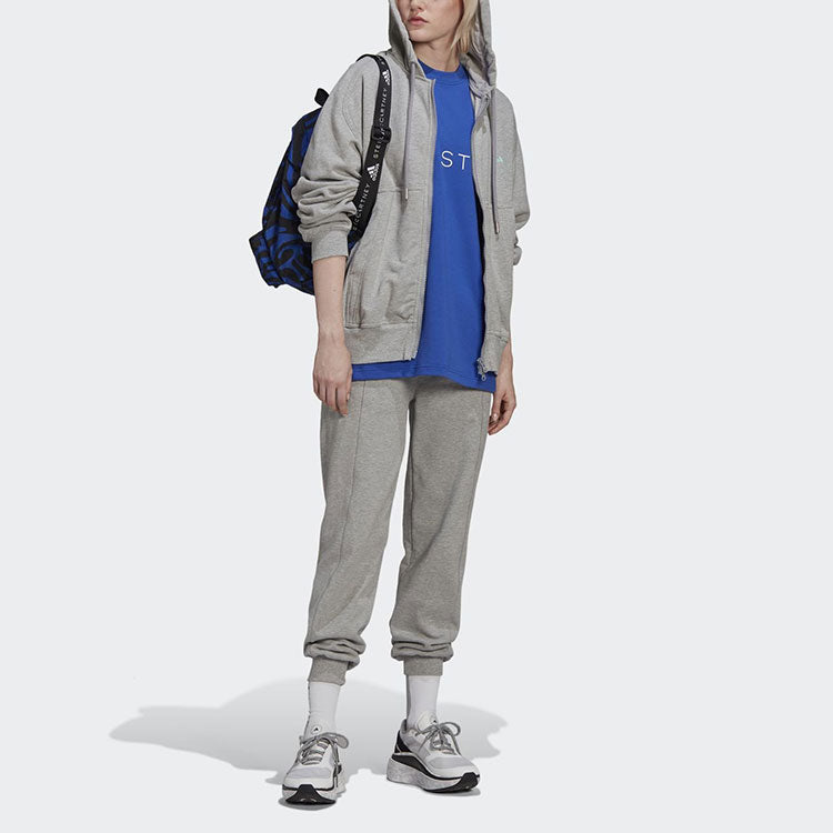 (WMNS) adidas x Stella McCartney Crossover Sports Hooded Zipper Cardigan Long Sleeves Hoodie Jacket Medium Hemp Grey HA8966