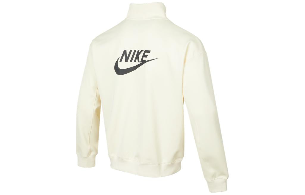 Men's Nike Casual Logo Printing Half Zipper High Collar Pullover Autumn White DQ4238-113