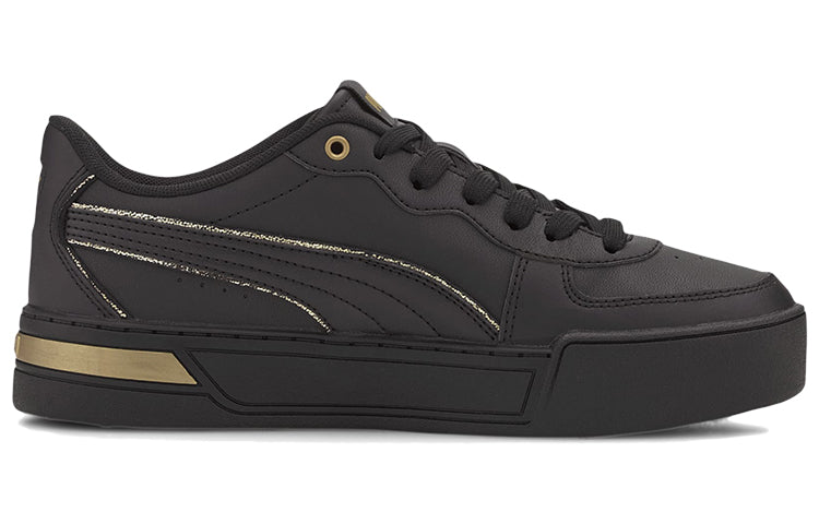 (WMNS) PUMA Skye Metallic Black/Gold Casual Board Shoes 374797-03
