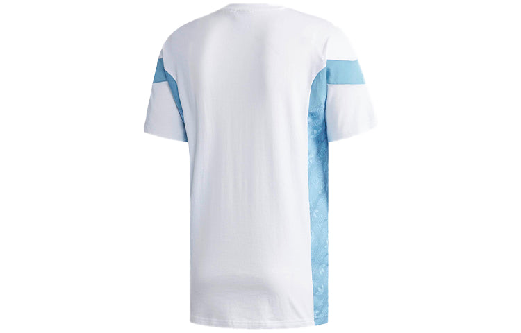 adidas originals Logo Printing Splicing Sports Short Sleeve White CW5183