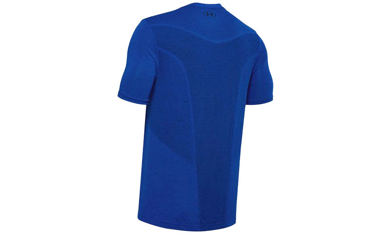 Men's Under Armour Seamless Sports Breathable Round Neck Short Sleeve Blue 1351449-486