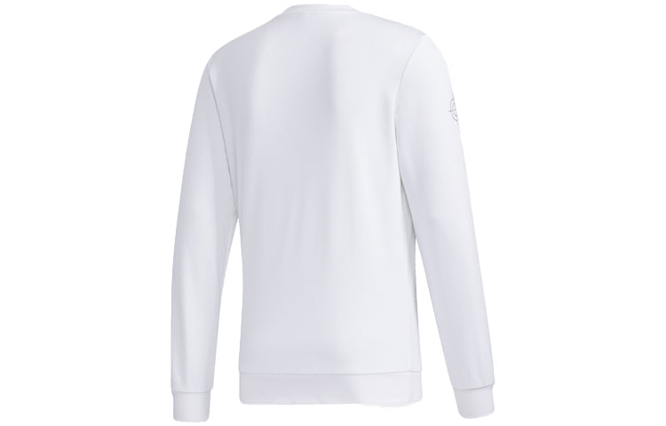 adidas neo M Ss Nn Swt 2 Printing Casual Sports Long Sleeves Round Neck White GQ7060