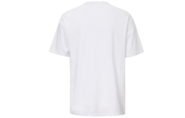 Men's Converse Colorblock Large Logo Printing Round Neck Short Sleeve White Green 10018381-A08