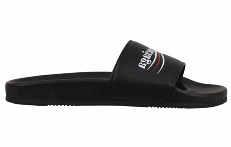 (WMNS) Balenciaga Wave Logo Slippers Sandals Black 506351WAM001091
