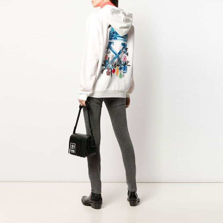 (WMNS) Off-White Zipper hooded Long Sleeves Hoodie Ordinary Version Creamy White OWBE003E190030630130