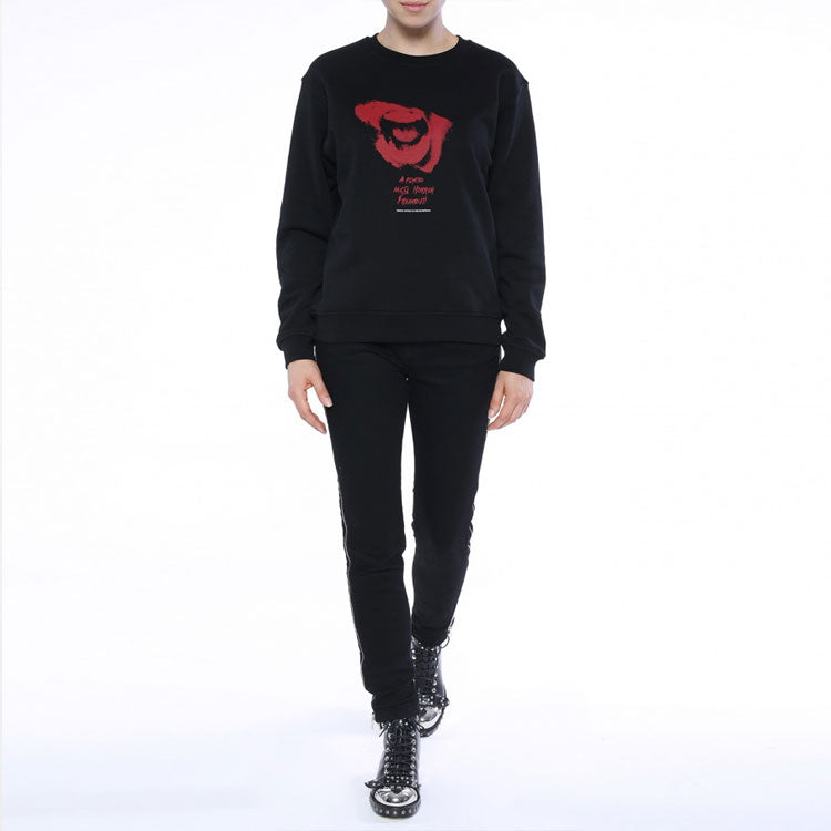 (WMNS) Alexander McQueen Round Neck Printing Long Sleeves Sweatshirt 'Black' 473704-RIJ15-1000