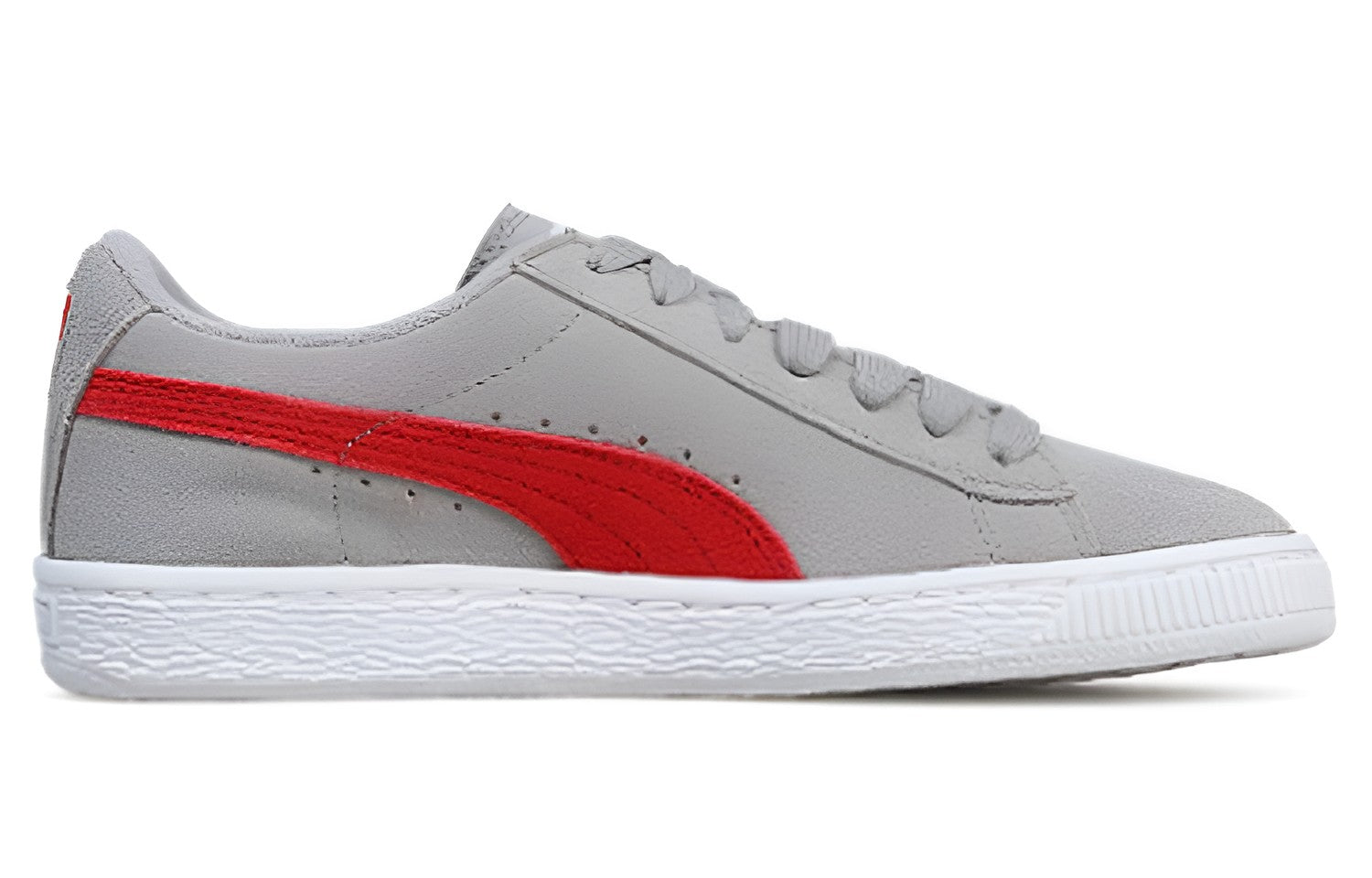 (WMNS) PUMA Suede Classic Jr 'Gray Red' 355110-42