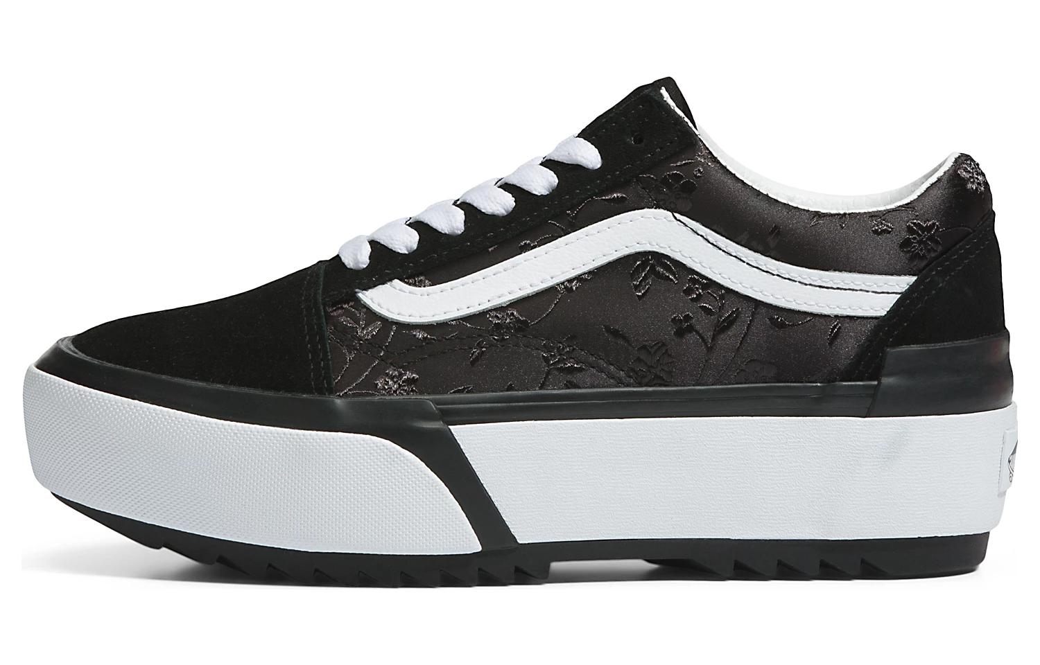 (WMNS) Vans Old Skool Stacked Shoes 'Satin Floral Black' VN0A4U15BLK